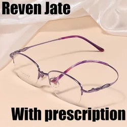 Reven Jate S7013 Optical Pure Titanium Oval Frame Prescription Eyeglasses Women Glasses for Female Eyewear