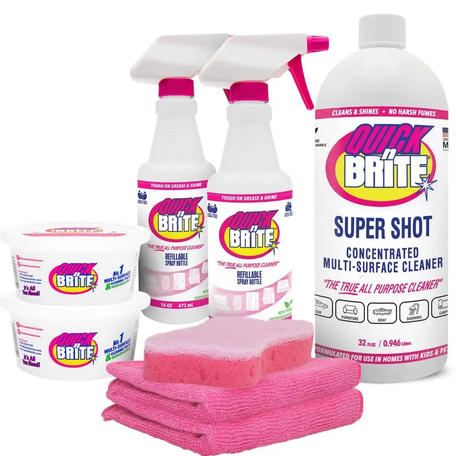 

N Brite EcoFriendly Cleaning Supplies Kit All Purpose Cleaner with Cleaning Paste amp Concentrate NonToxic, Powerful Cleaner Inc