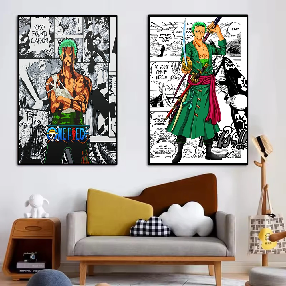 

Anime Classic One Piece Poster Cartoon Character Sauron Pictures for Living Room Corridor Child Room Decoration Canvas Paintin