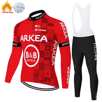 ARKEA SAMSIC team 2024 winter cycling kit ciclismo men&#x27;s long sleeve Jersey suit outdoor riding bicycle MTB Bib pants