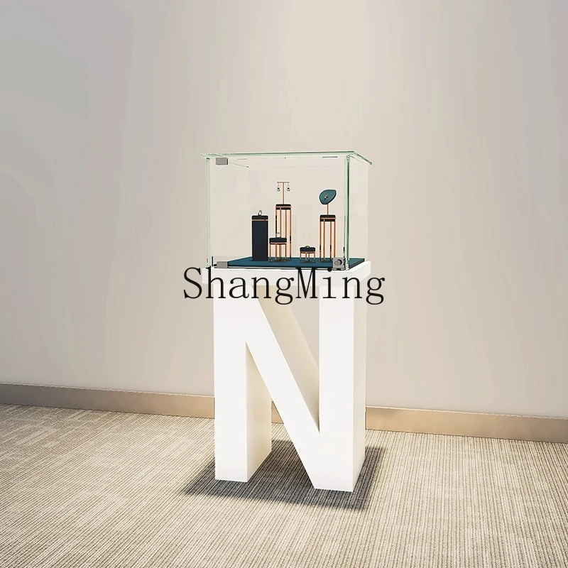 SM new good-looking creative letter paint display cabinet glass exhibition hall exhibition table modeling display table