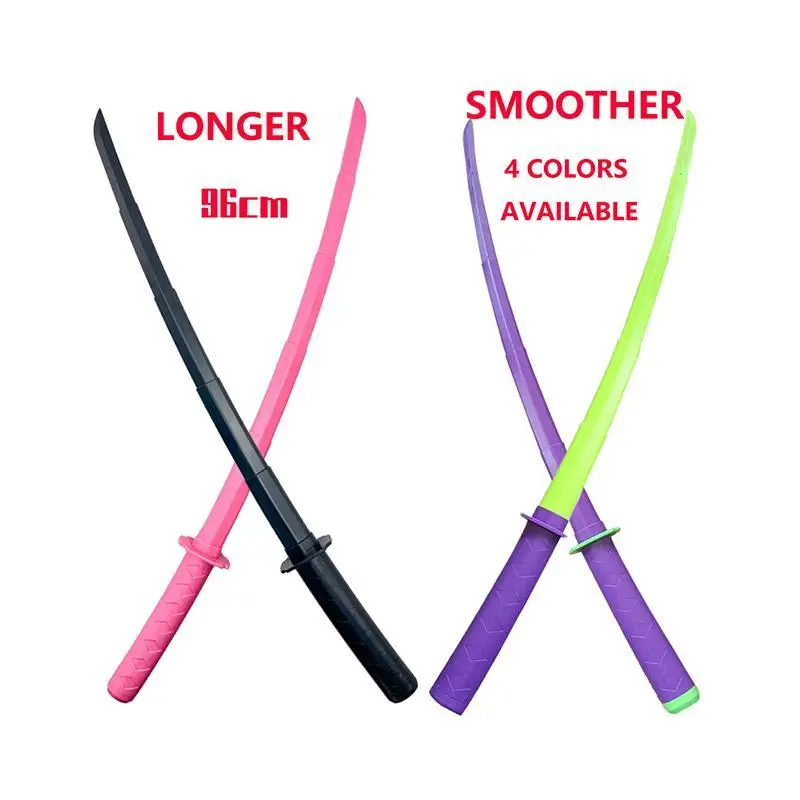 96Cm 3D Carrot Gravity Telescopic Knife Kids Stress Relief Toys Performance Props Plastic Katana Cool Gifts for Boys and Girls