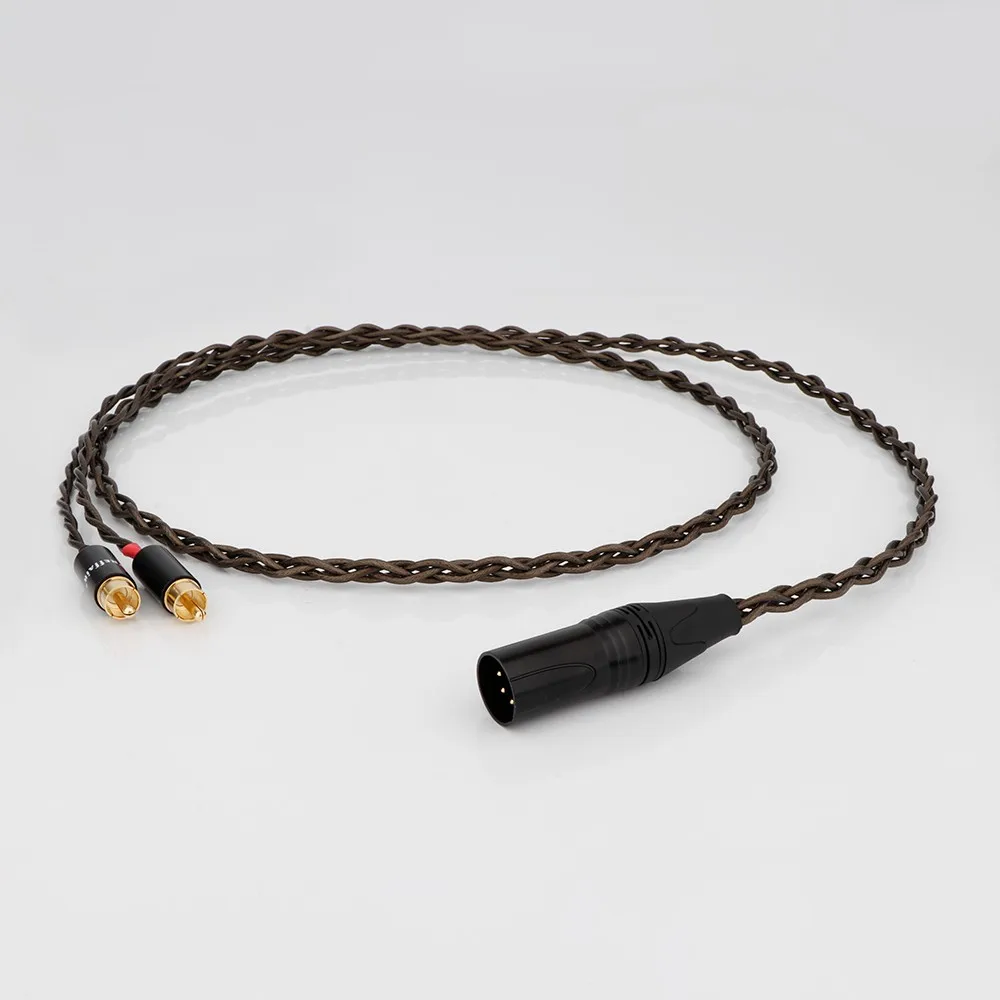 

Preffair Hi-end Audiophile Silver Plated AUX XLR Plug to 2RCA Jack Audio Signal Line Computer and Audio Connection Cable