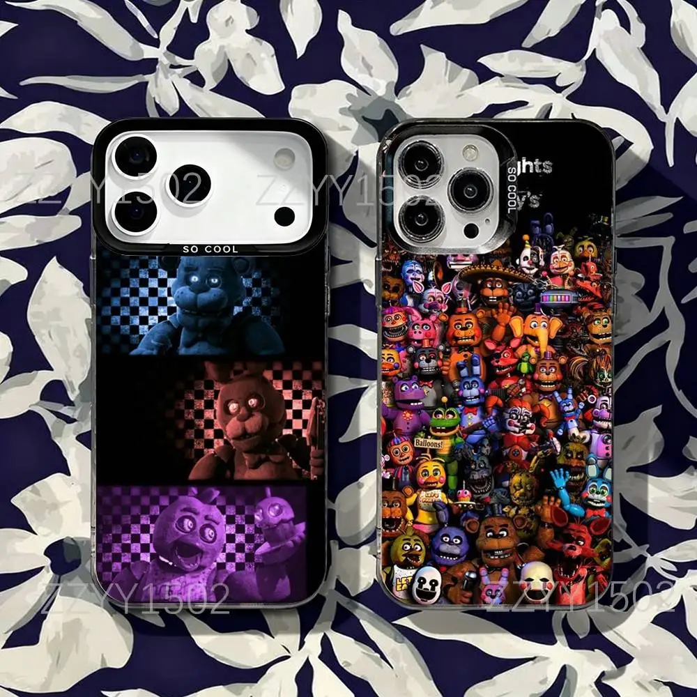 

FNAF F-Five N-Nights at-Freddys Phone Case For iPhone 17,16,15,14,13,12,X,8,Pro,Max,Plus,SE4,Air,Mini HD Black IMD Matte