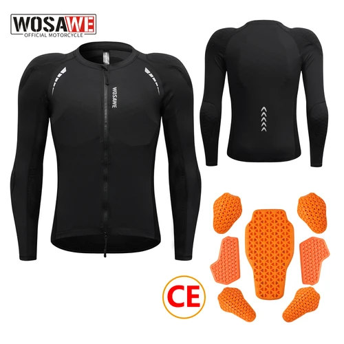 WOSAWE Chaqueta de motocicleta Chaquetas de protección de armadura de cuerpo completo Ropa de carreras de motocross Protectores de conducción de motocicleta Certificación CE