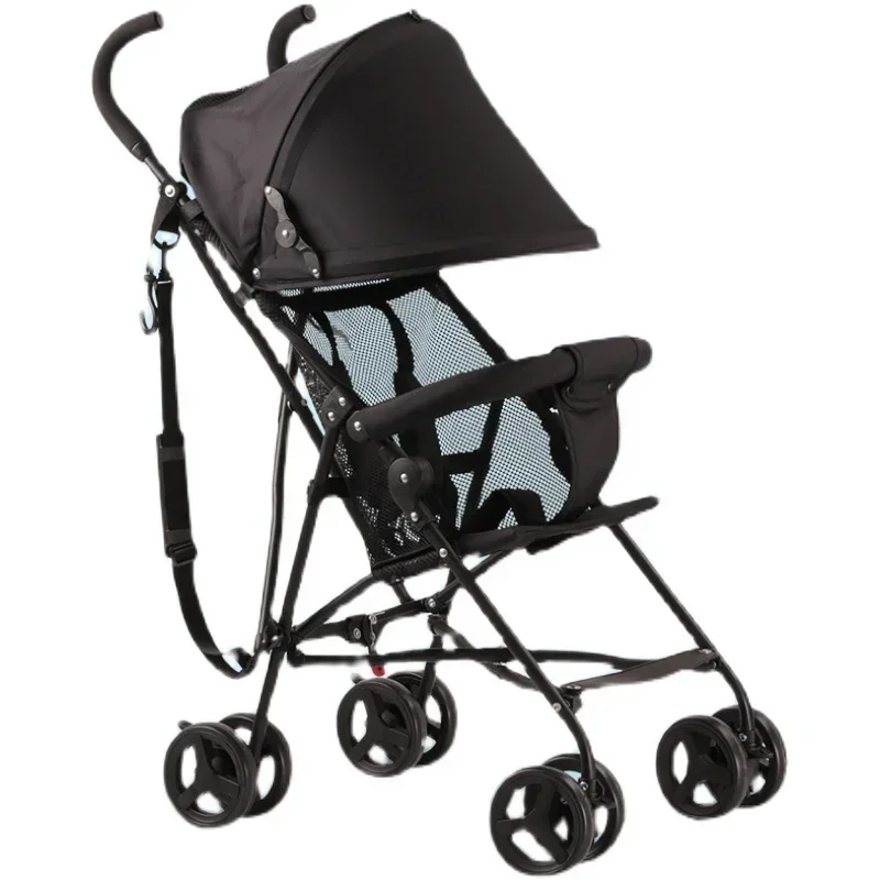 Compact Baby Stroller, One-Click Foldable Pram, Reclining Seat, Shock-Absorbing and Lightweight Baby Buggy for Easy Travel