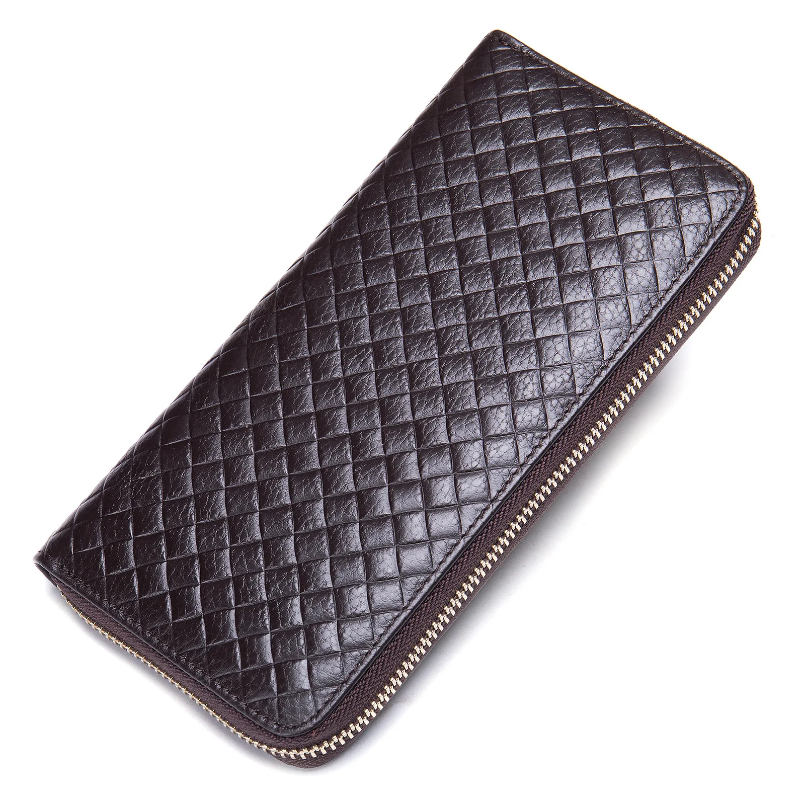 Men's coin wallet, long, anti-theft brush, leather material, waterproof, foldable men's wallet