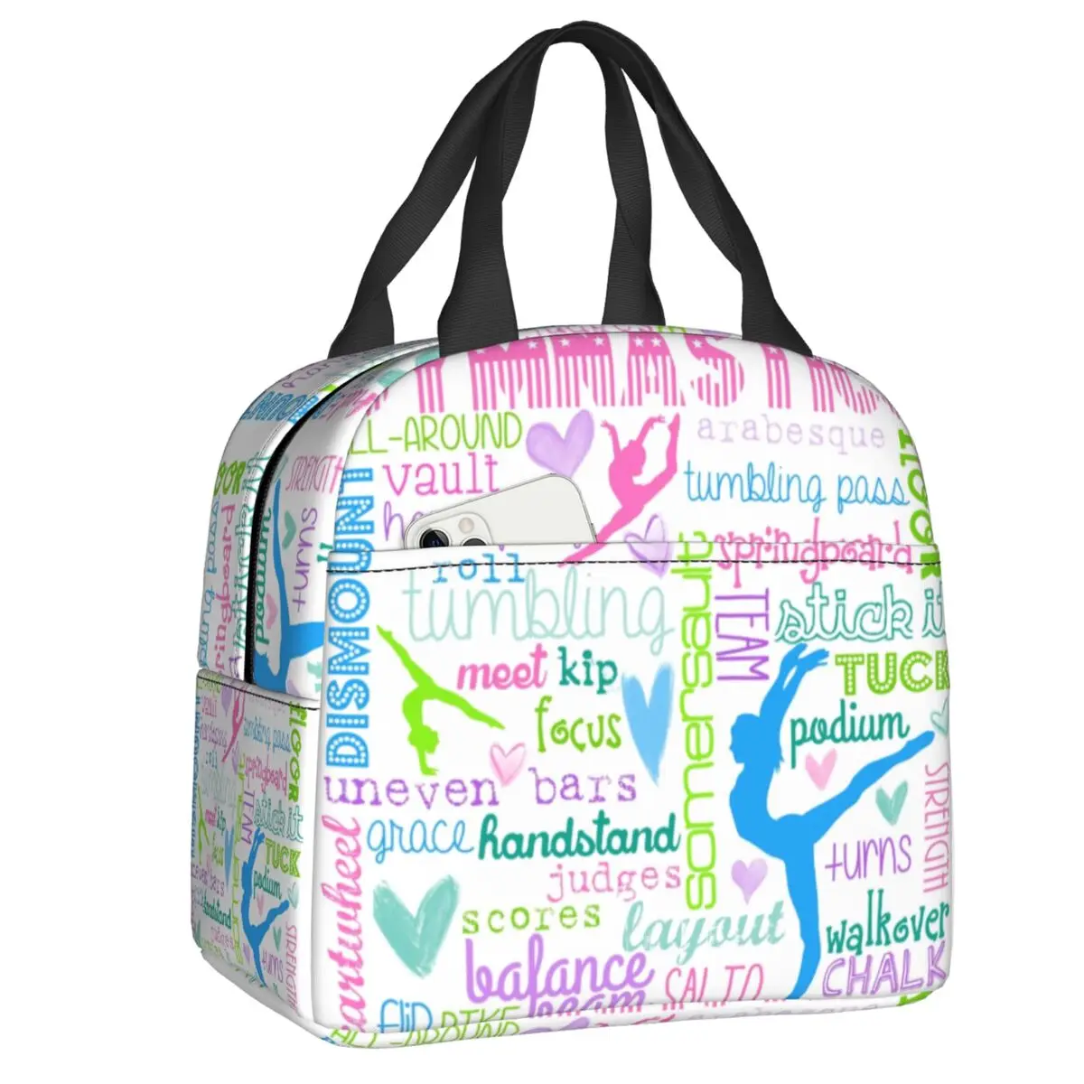 

Custom Dance Rhythmic Gymnastics Portable Lunch Boxes Women Leakproof Cooler Thermal Food Insulated Lunch Bag Children Student