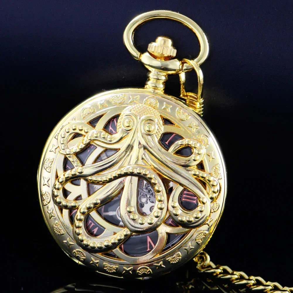 

NEW Luxury Brand Gold Mechanical Hand Wind Pocket Watches Vintage Men's Pendant PocketWatch Gift PJX1684