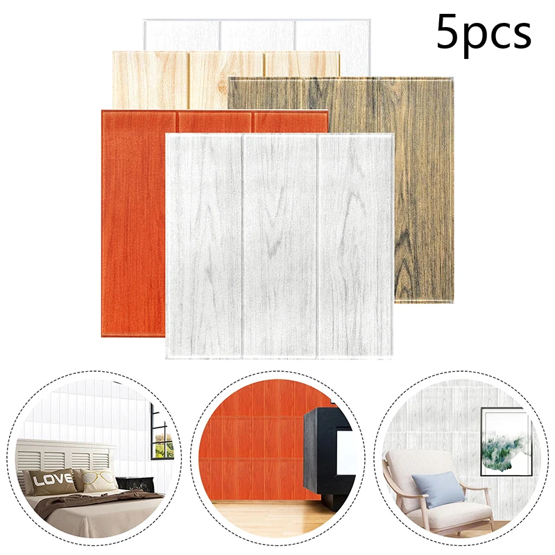 35*35cm 3D Stereo Wood Grain Wall Stickers Waterproof Moisture Proof Mildew Foam Wallpaper Ceiling Decoration Stickers