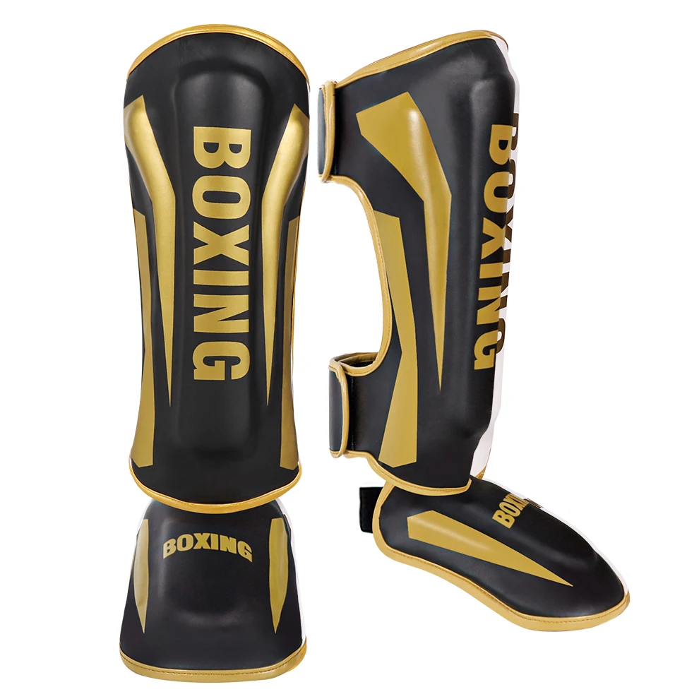 Muay Thai beenbescherming Sanda gevecht achterkant van de voetbescherming scheenbescherming boksen verdikte gevechtsuitrusting enkelbescherming