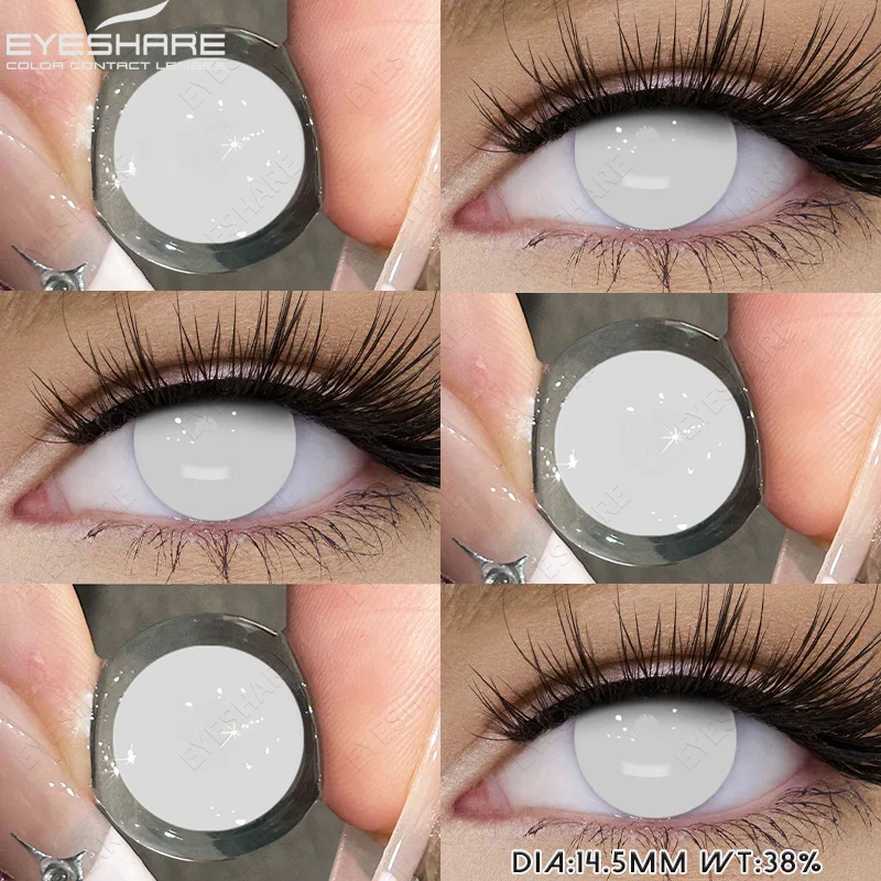 EYESHARE 1 Paar Halloween-Cosplay-Kontaktlinsen, rote Anime-Linsen, weiße Kontaktlinsen, schwarze Linsen, verrückte Augenlinsen, für die jährliche Anwendung – Detail 22