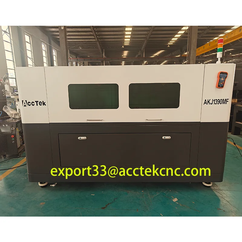 AccTek 6in1 Machines Fiber Laser 1200w with Co2 Laser 80W for Metal Cut Weld Mark Welded Seam Remove Clean Rust Clean