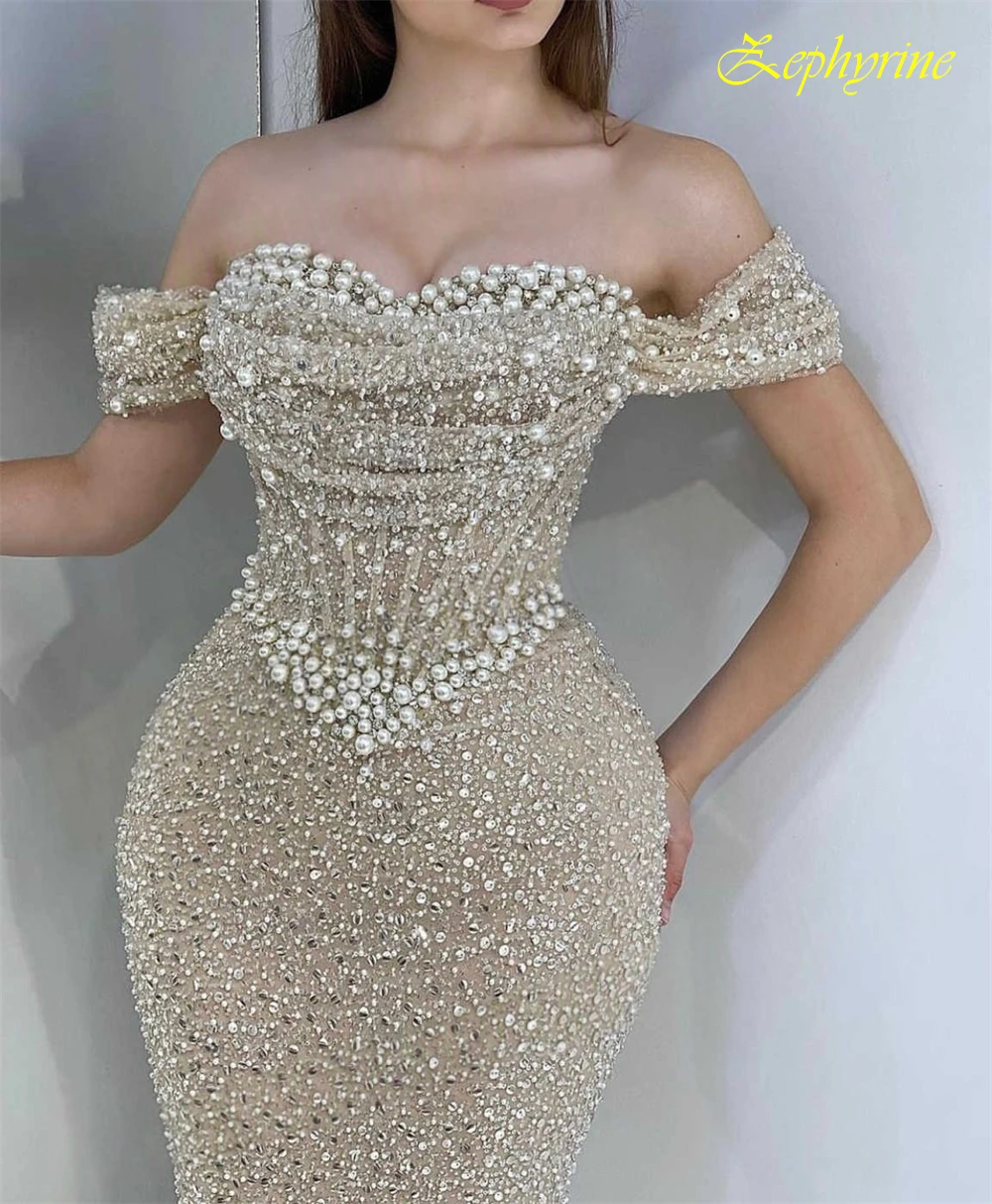 

Customized Mermaid Sweetheart Elegant Luxury Bridal Party and Cap Sleeve Sequined Evening Dress Sexy Sparkly Vestido De Festa