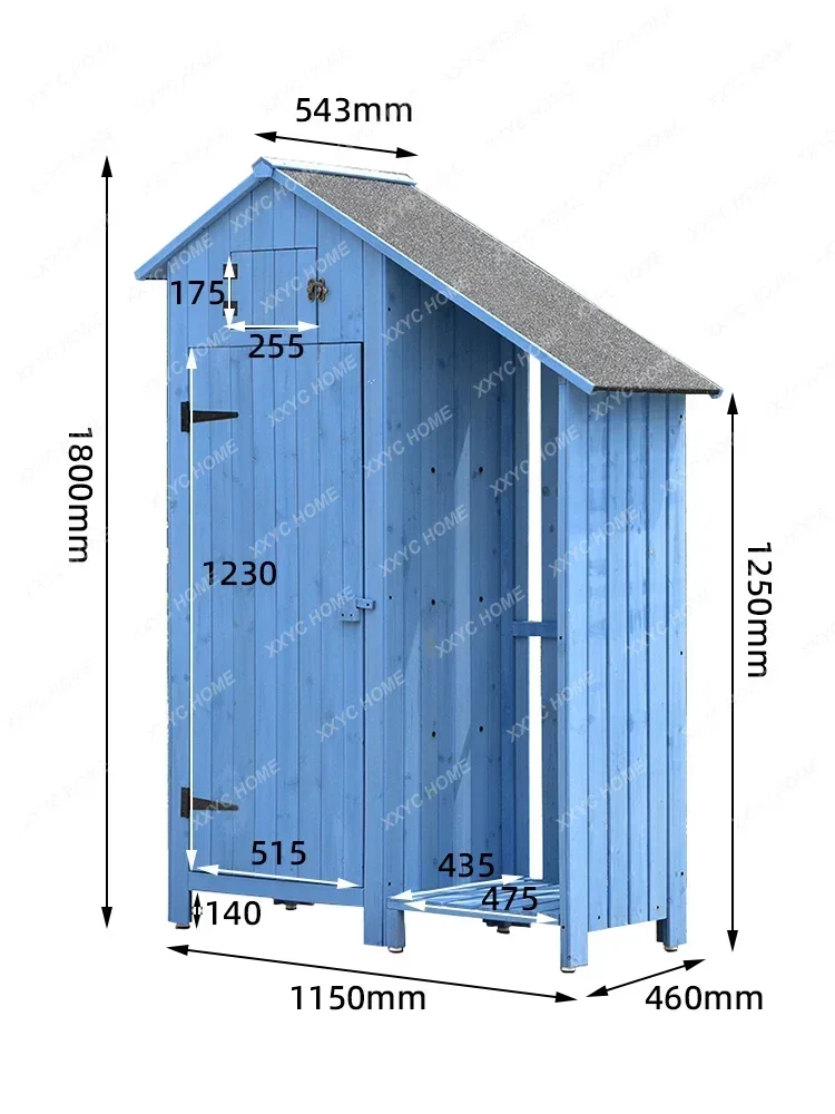 

Outdoor Storage Cabinet Tools Glove Box Function Firewood Room Rainproof Solid Wood Courtyard Garden Balcony