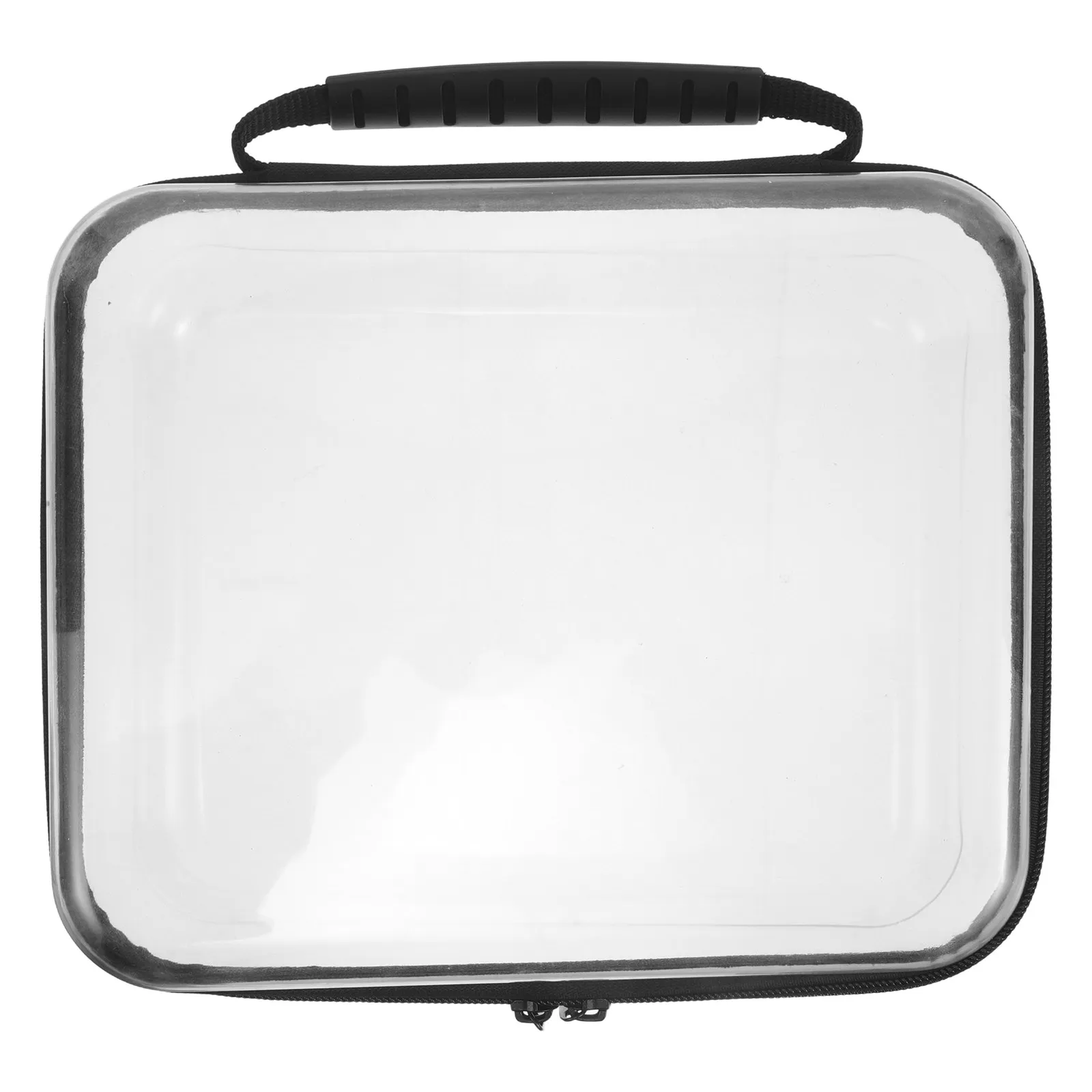 Clear Hard Shell Plastic Storage Bag Large Capacity Zipper Case Crush Resistant Travel Organizer Makeup Diaper Snack Storage