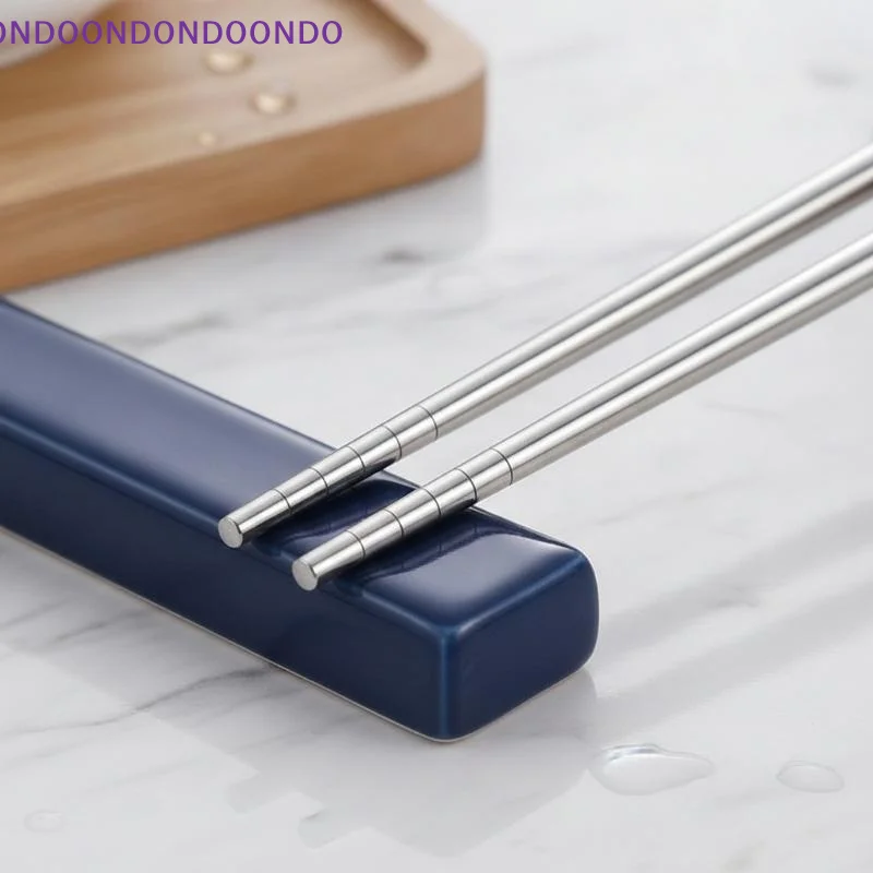 10 Pairs Stainless Steel Chopsticks Non-slip Food Grade Reusable Cutlery for Family Daily Dining Sushi Meals