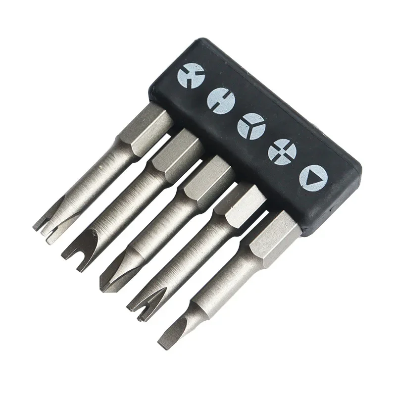 HILIXUN 5Pcs Special-shaped Screwdriver Set 50mm U-shaped Y-Type Triangle Inner Cross Three Points Screwdriver Bit Tool L-Wrench