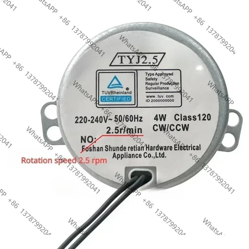 for Universal Fan Synchronous Motor Parts TYJ2.5 5r/min 2.5r/min Replacement Accessory for Home Appliance Repair