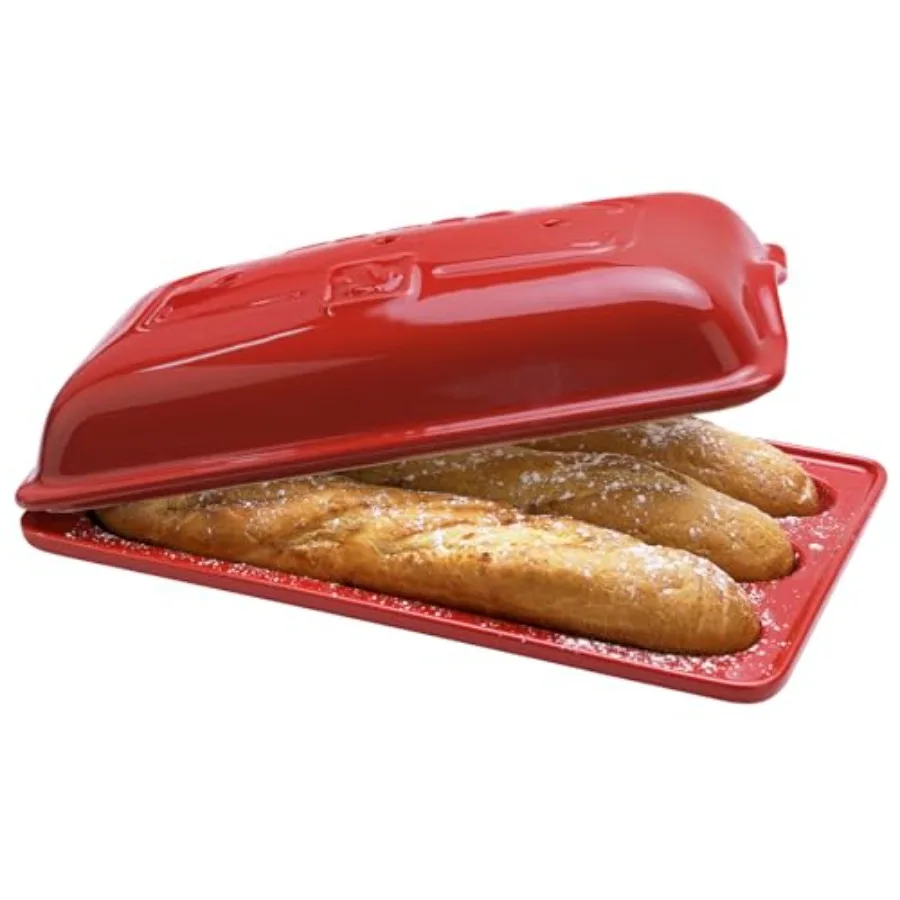 

Baguette Bread Pan Premium Nonstick French Bread Baking Pan 3 Loaves Baguette Pan With lid Heating Evenly for Sourdough Italian