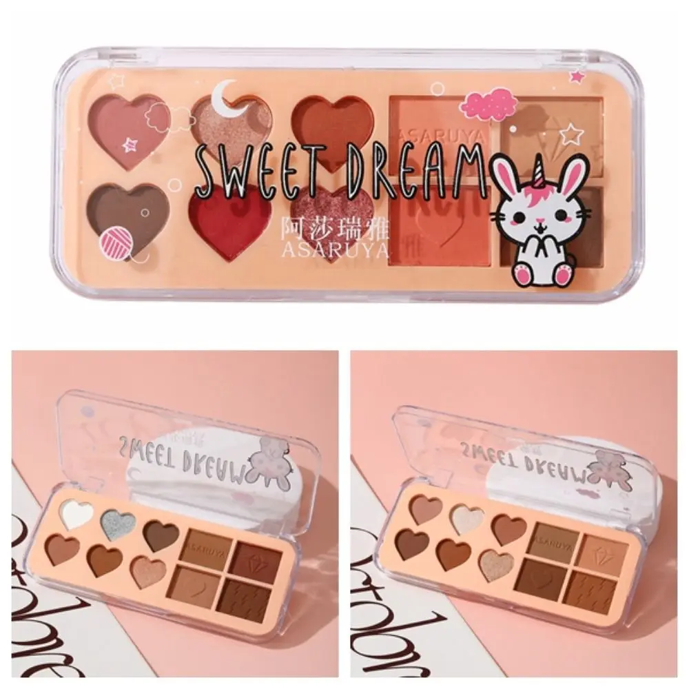 甘いポータブル折りたたみアイシャドウ長持ちミニ美容メイクキット光沢のある防水アイシャドウパレット初心者向け