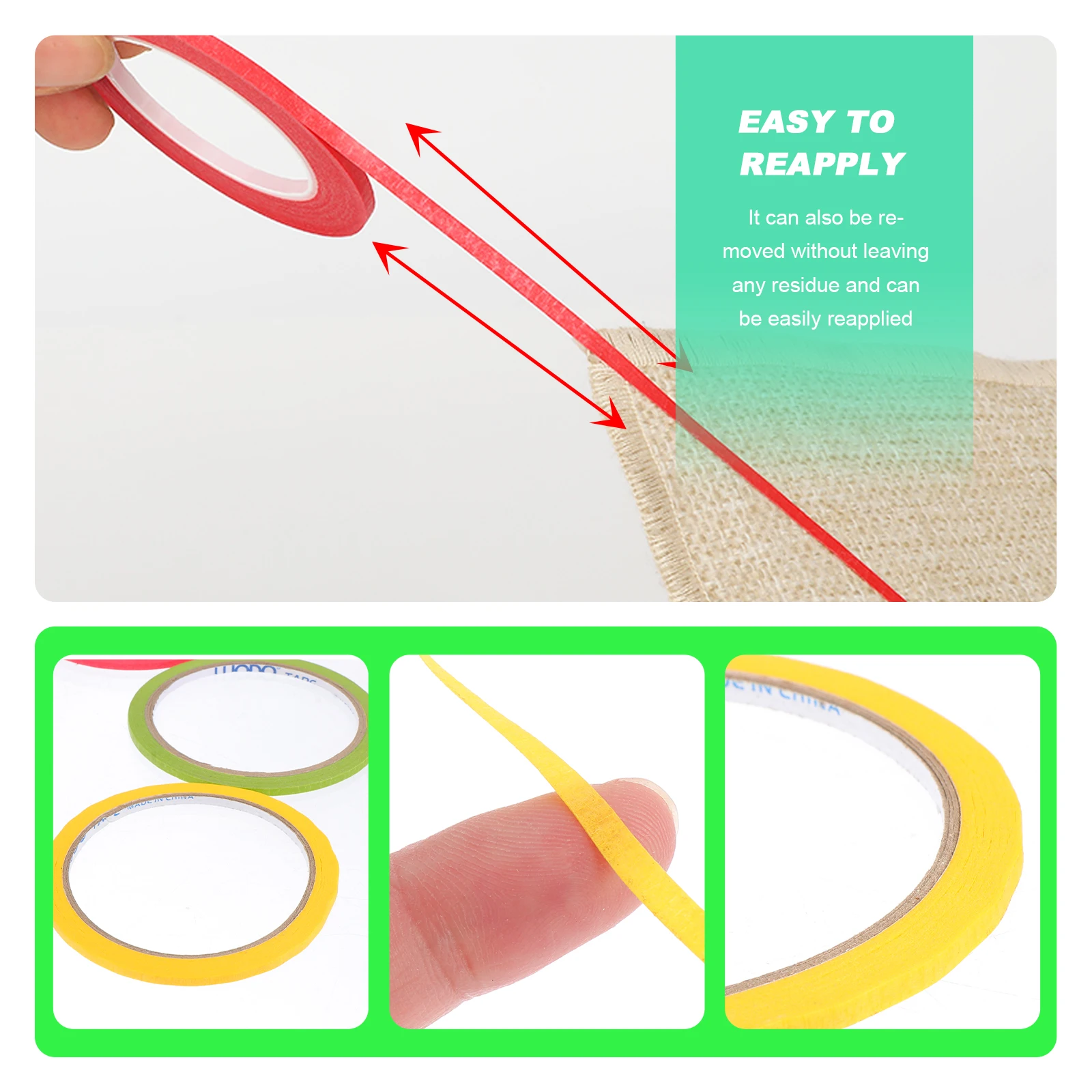 

30pcs Colorful Masking Tapes For Diy Crafts Labeling Organizing Easy Peel Stick Residue Free Reusable Adhesive Paper Tapes For