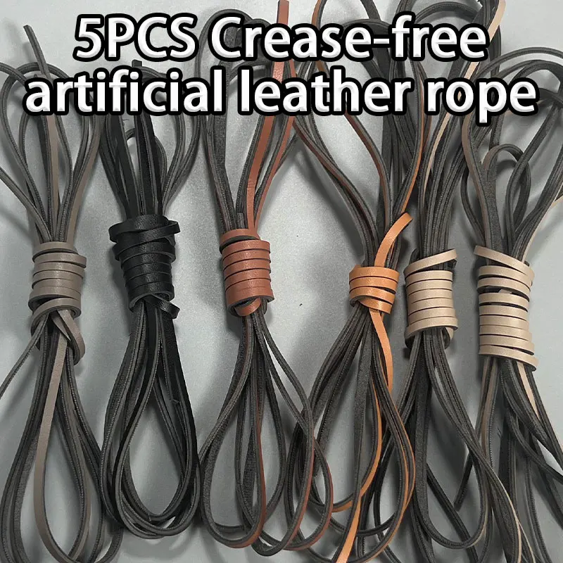 0.3x180cm 5Pcs No Crease Synthetic Leather Cord Same Color DIY Craft Jewelry Making Beading Leathercraft Accessory Decoration