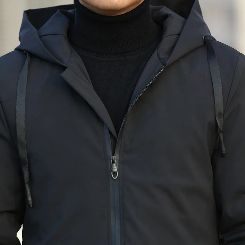 

Trench Grey Coat Man Workwear Industrial Multi Pocket Functional Practical Fashion Durable Waterproof Windproof Climate Decorate