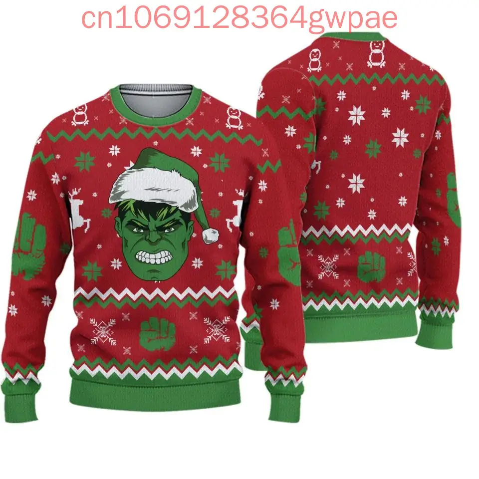 Disney Hulk Christmas Ugly Sweaters Christmas Gift Disney Marvel Movie 3d Print Christmas Ugly Sweaters Fashion Casual Sweater