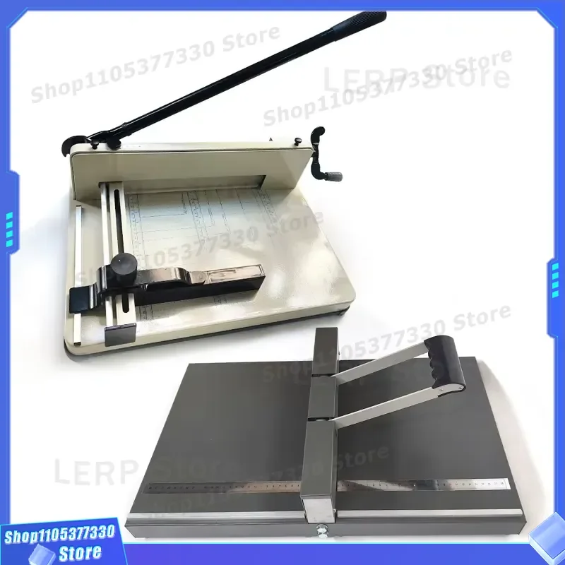 350mm Manual Paper Folder Desktop A4 Document Creaser Machine with 858 Rotary Cutter for Office School Binding and Crafting