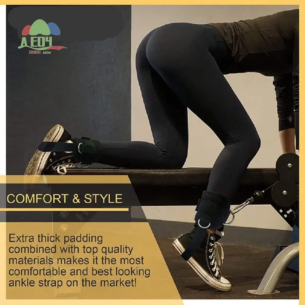 AED4-حزام الكاحل لآلة الكابلات، أربطة الفخذ للرجال والنساء، أربطة الفخذ للتمرين، مدرب الوركين، ضغط الساق، قوة العضلات، الصالة الرياضية