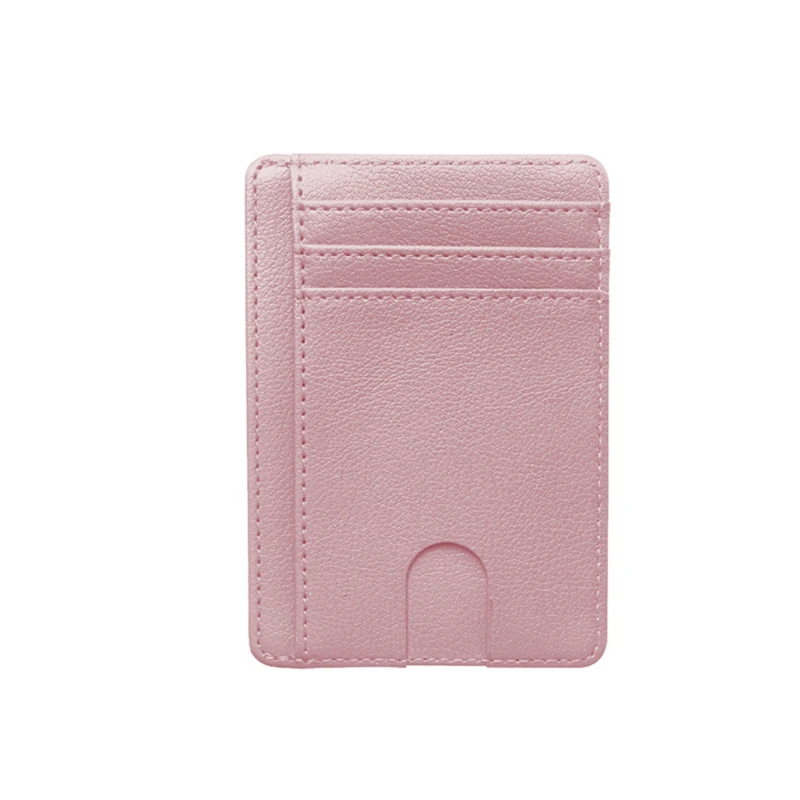 Slim PU Leather Wallet Credit ID Card Holder Purse Money Case Cover Portable Simple Exquisite Compact Male Female Storage Bag