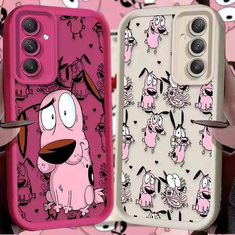 Courages Cowardly Dog Case for Samsung Galaxy S25 S23 S24 Ultra S22 S21 Plus FE 5G A54 A34 A14 A73 A53 A33 5G Soft Silicone Etui