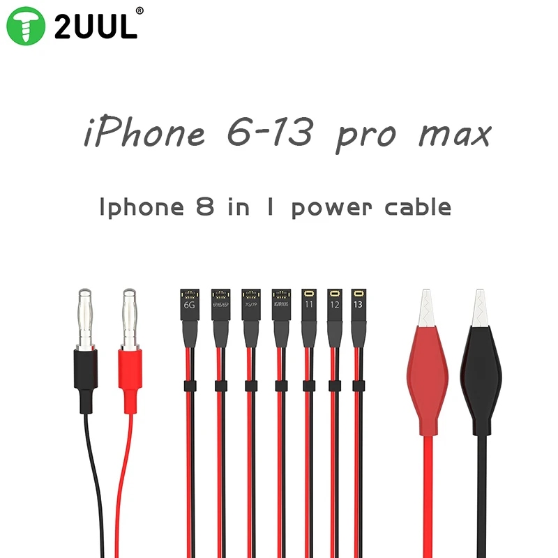 2UUL Ultra Soft Power Line For iPhone 14 13 Pro MAX 13 Mini 12 11 11Pro 7 8 8P X XS Max DC Power Supply Control Test Cable Tools