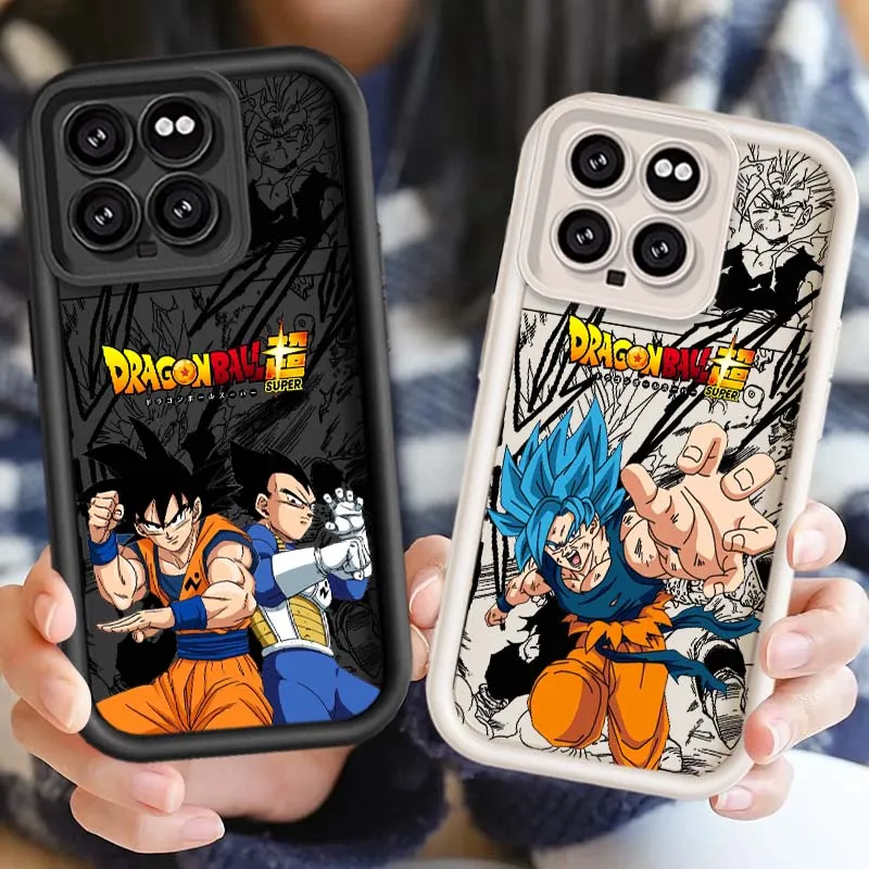 Etui na telefon Xiaomi Mi 17 15 14 13 12 14T 13T Pro Max Lite z motywem Dragon Ball, Son Goku, Vegeta, z ochroną na obiektyw aparatu.