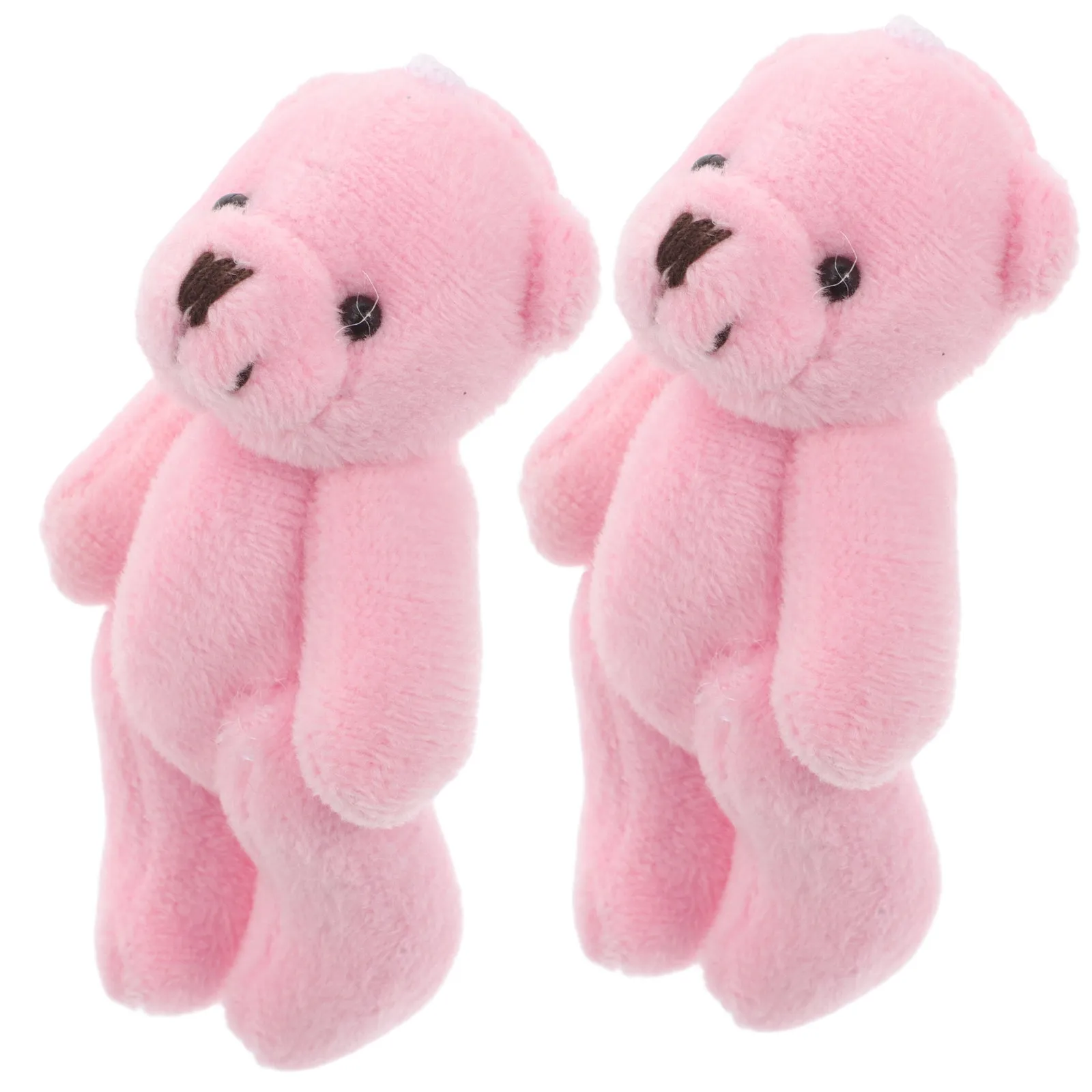 

2Pcs Mini Bear Set for Dollhouse Realistic Soft Small Stuffed Animals for Craft Play Collectibles Bear Keychain Accessory