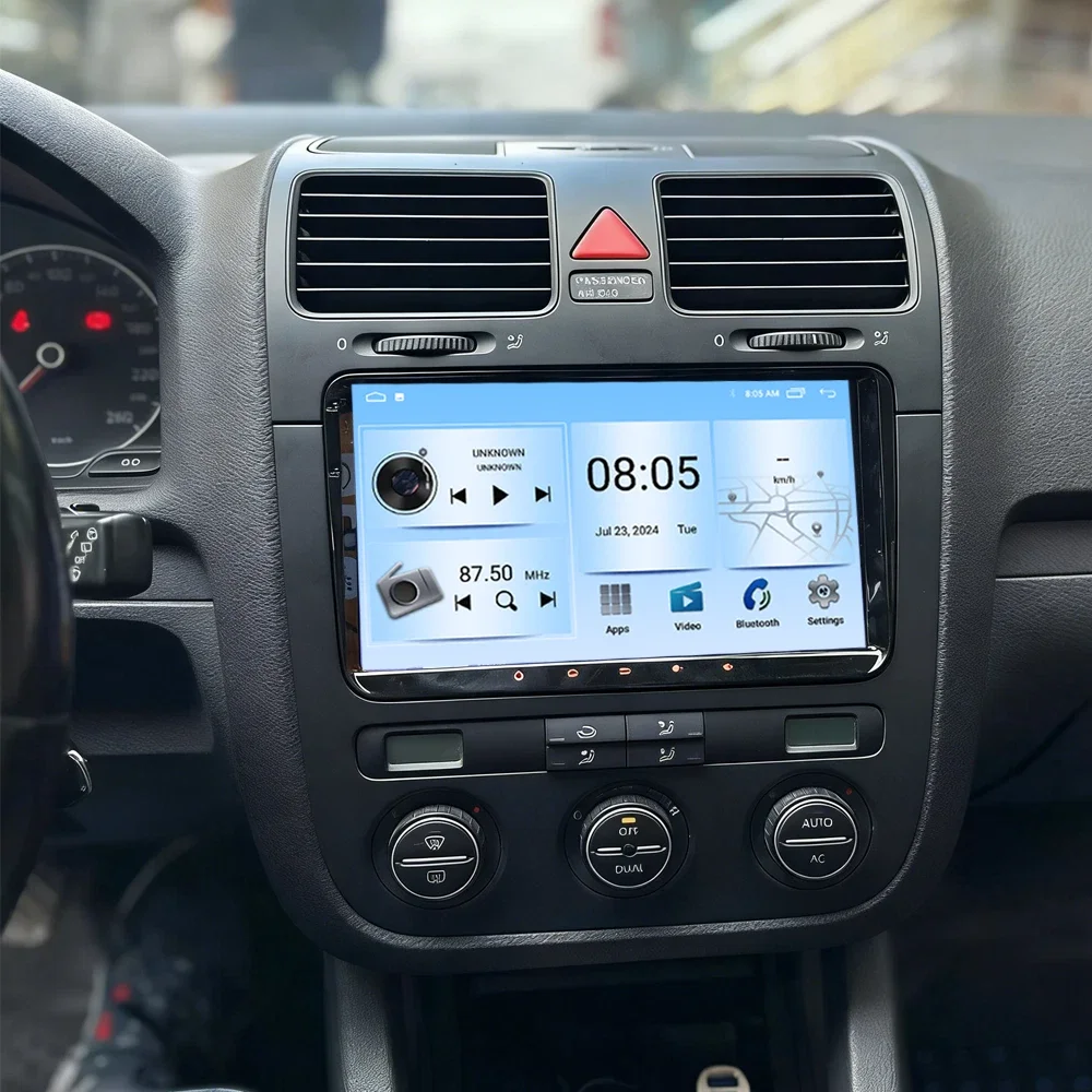 4+64GB Wireless Carplay For VW Golf MK5 2003-2009 Car Radio 9" Android Auto Head Unit GPS Rear Camera FM Car Stereo