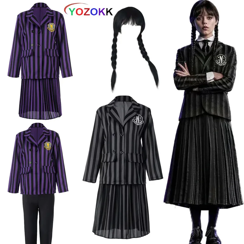 

Wednesday Addams Family Halloween Costume Adult Kids Wednesday Addams Jenna Ortega Nevermore Academy Uniform Cosplay