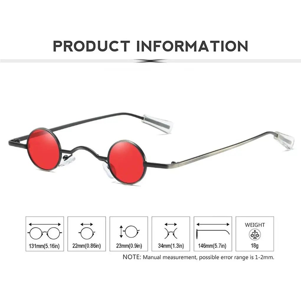 Sunglasses Rock Punk Glass Men Women Vintage Style Mirror Multi-colored Circle Eye Protection Anti-UV Sun Glasses