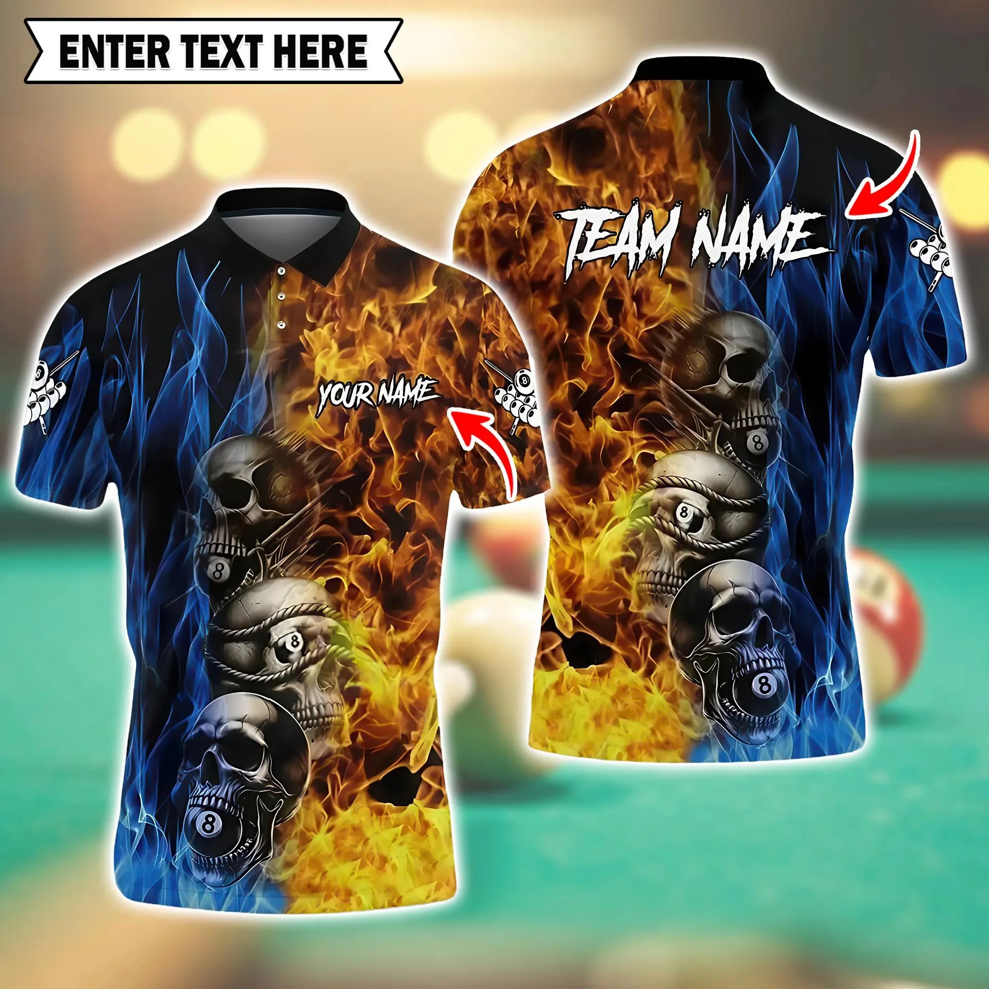 2025 Billiards Jersey Pattern Polo Shirts For Men Summer Trend Custom Name 3D Printed Sports Polo Shirt Billiard Game Tops