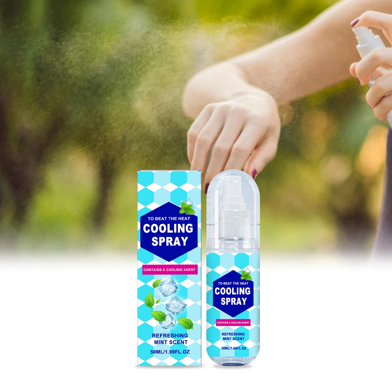 Cooling Spray for Summer Outdoor Sports Running Fitness, Portable Body & Clothes Mist, Anti-sticky Sweat Relief Spray