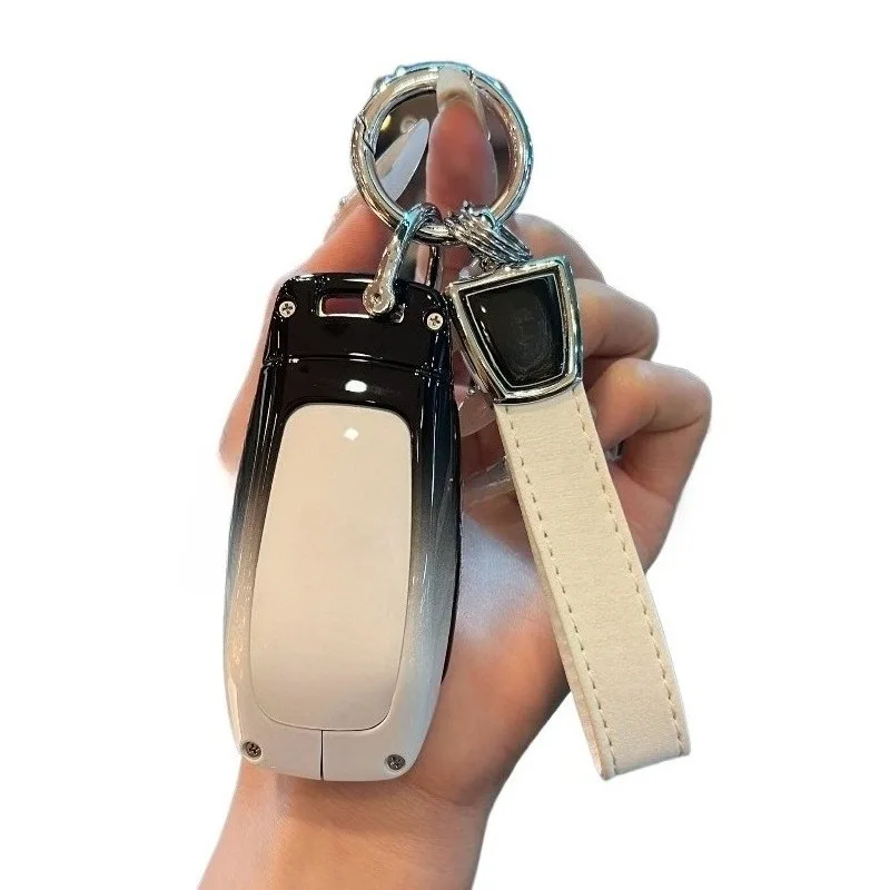 

Zinc Alloy Key Fob Cover for Mercedes-Benz GLC260L/EQE/C-Class/S-Class/E-Class/E300/GLE/GLA200/GLS, KeyCase Shell with Keychain