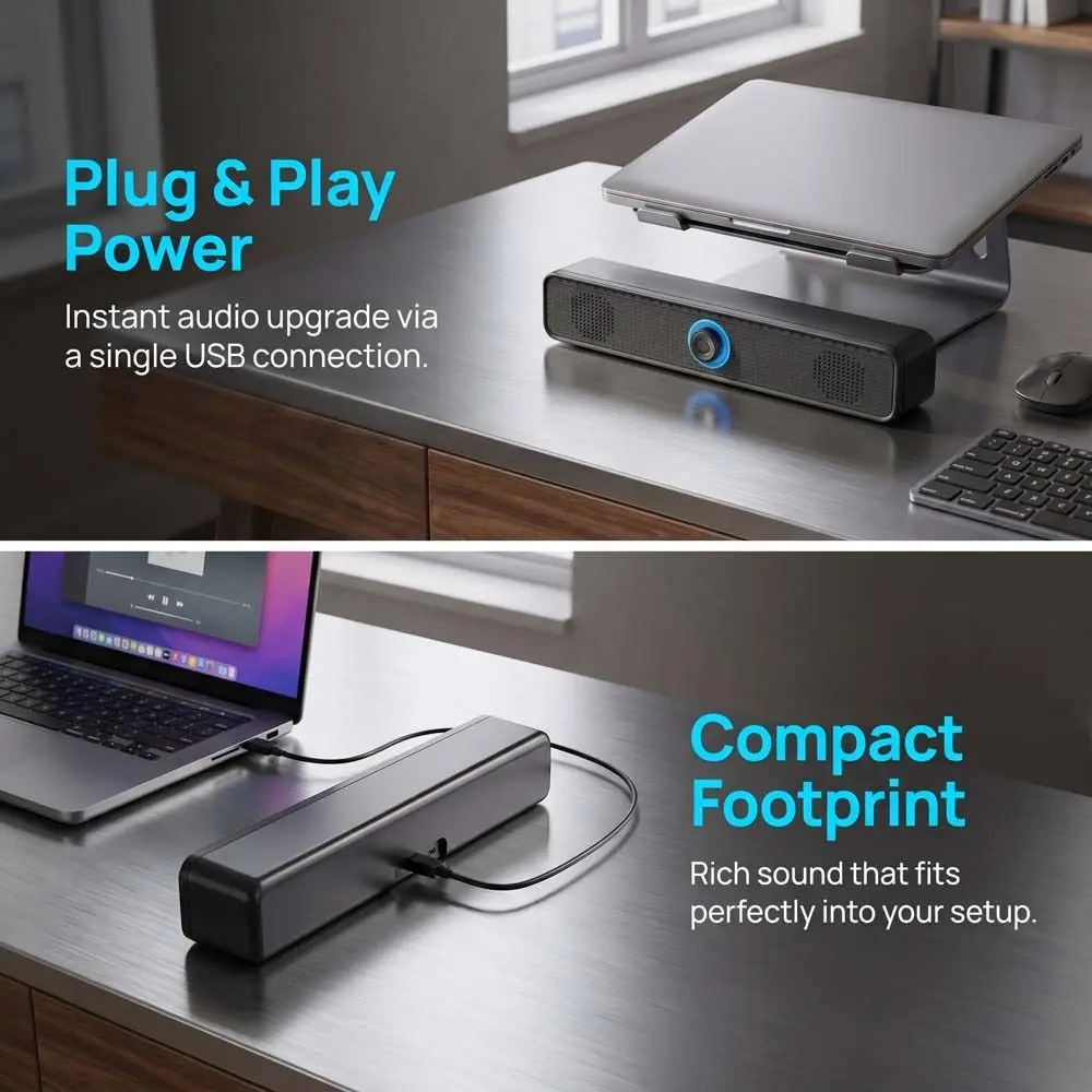 Audio System USB Powered PC Soundbar Surround Audio Home Theater Soundbar Speaker Wired Soundbar Gaming view 5