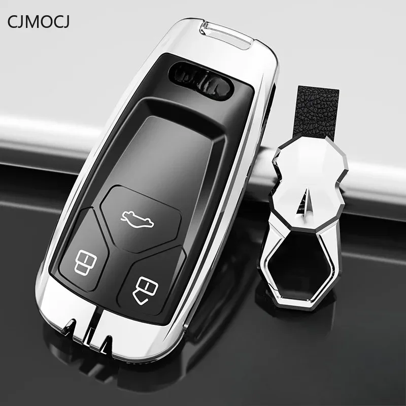 

For Audi A6L/A4L/Q5L/A3/Q3/A7L/Q2L/Q7/A5/A8 Zinc Alloy Car Remote Key Case Cover Shell Keychain Accessories