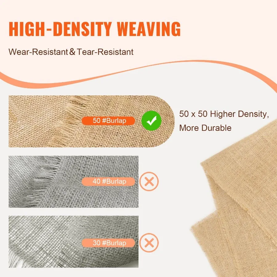 Rouleau de tissu en toile de jute, enveloppe d'arbre en toile de jute 36 po x 150 pieds pour plantes artisanales