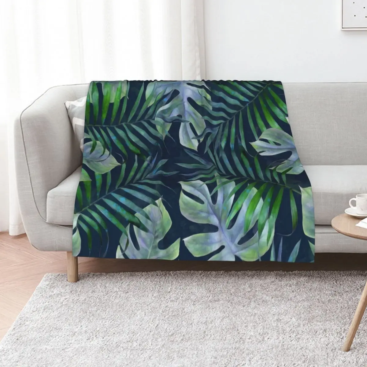 

Night tropical leaves III Throw Blanket Decorative Throw Nap Plush Furrys Blankets
