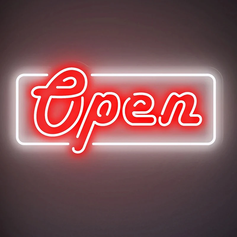 Open Neon Sign for Business Bar Open Neon Signs Custom Business Logo Hanging Wall Light Man-cave Decor Neon Wall Art LED Lights