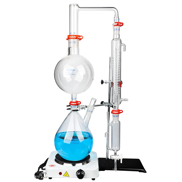 Cost Effective Maihun 1000ml High Efficiency Plant Essential Oil Distiller With Borosilicate 3.3 Flask 220V/110V Compatibility