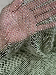 Net Fabric Elastic Force Clothing Accessories Performance Skirts Pants Shiny Diamond Accessories Cloth for Sewing Diy Material