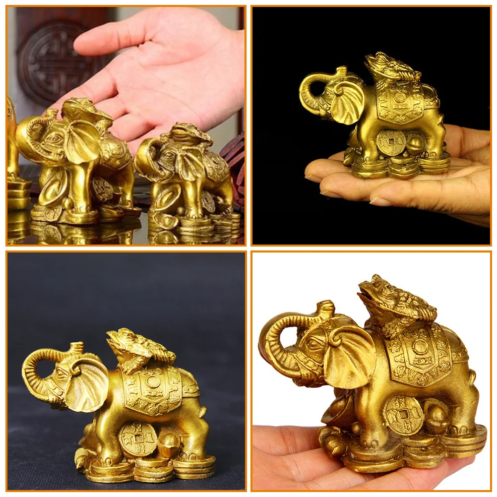 Brass Elephant Ornament Delicate Desktop Decor Compact Size Office Home Table Animal Sculpture Decoration Elephant Decor